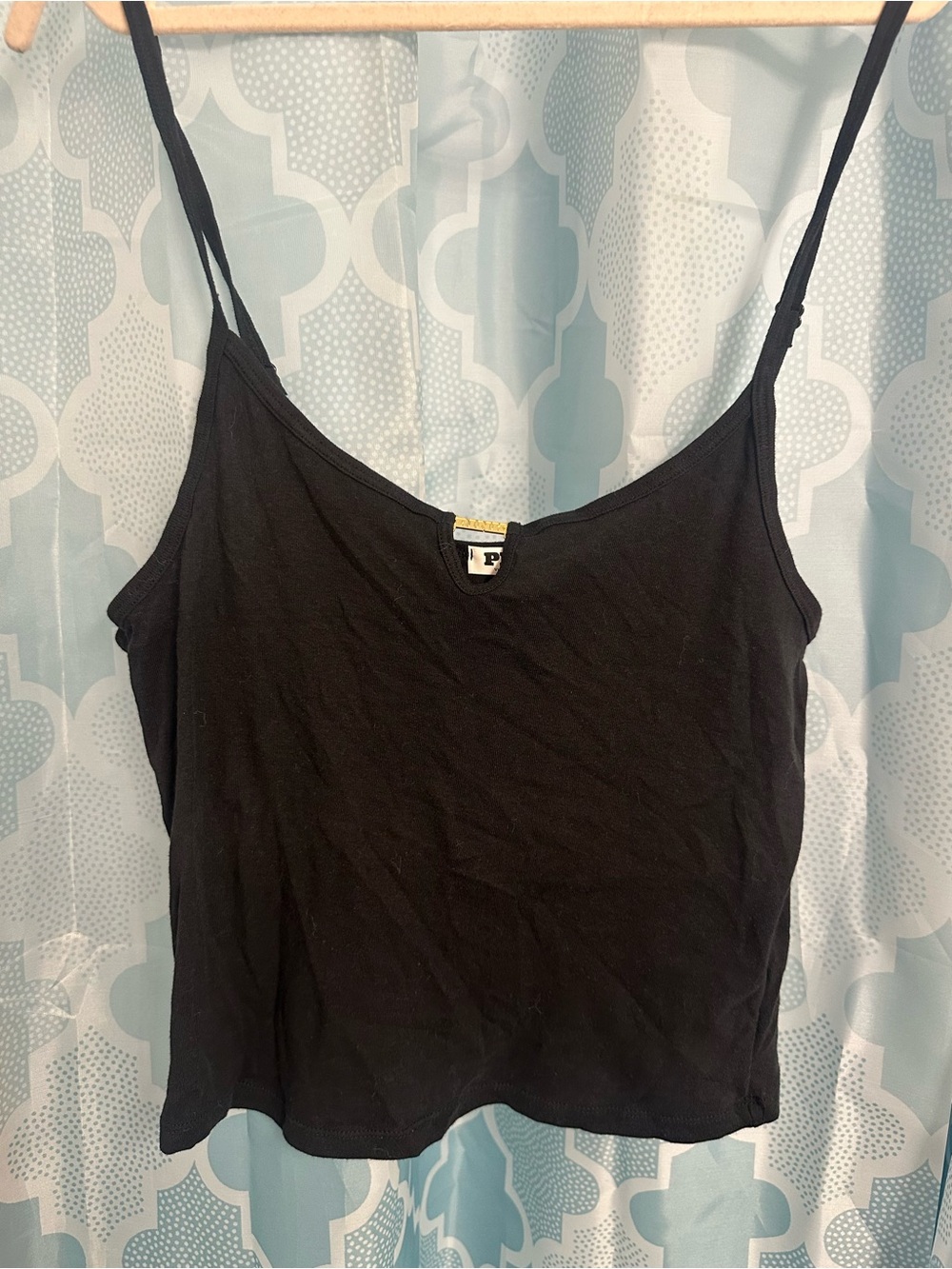 Victorias Secret PINK Black Keyhole Cropped Cami Size Large